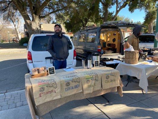 Great coffee. This fellow really knows about great coffees. A new vendor...welcome!