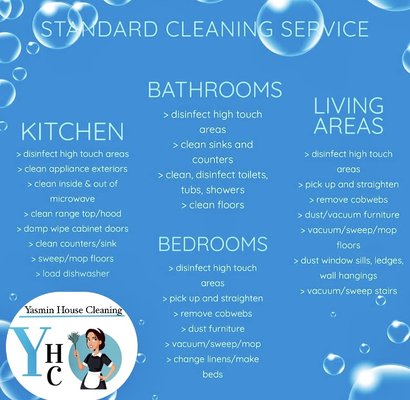 Standard cleaning information