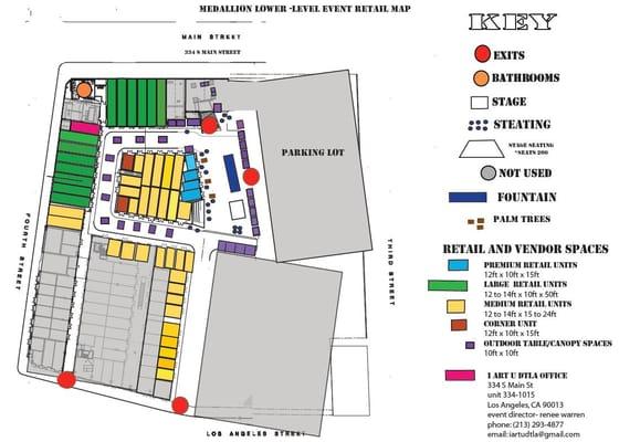 Lay Out Map of the Medallion for ART SQuare at Downtown LA Art Walk www.downtownartsquare.org