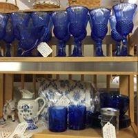 blue glassware