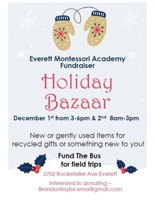 Holiday Bazaar! December 1st & 2nd.