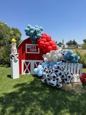 Farm theme party  we offer #balloons #backdrop #cake and #decor