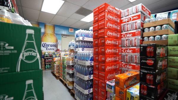 We have a wide selection of teas, waters, sodas, and seltzers.