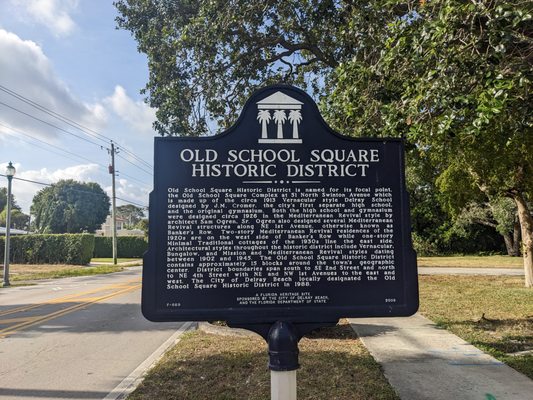 Old School Square Historic District marker, Delray Beach