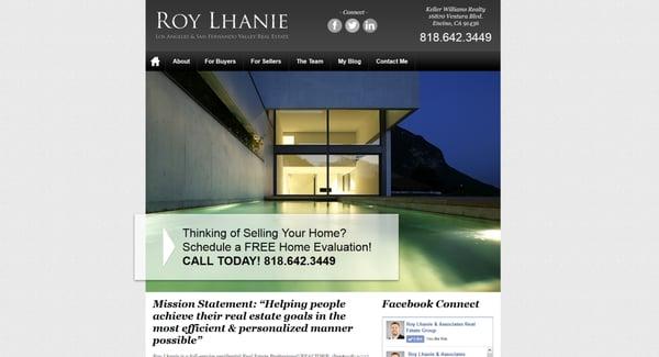 Website for Real Estate Agent Roy Lhanie