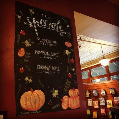 chalk art fall menu