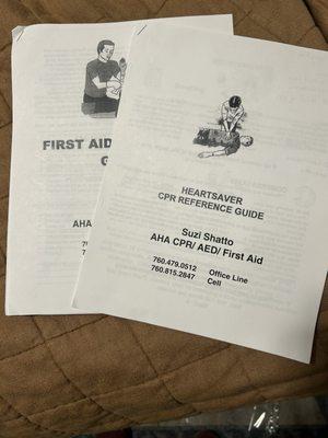 First Aid/CPR/AED take home information!