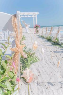 Beach ceremony on barefoot beach