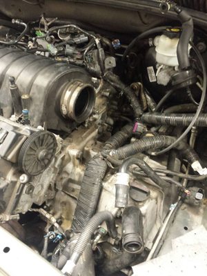 2011 Cadillac DTS coolant crossover removed for new seals