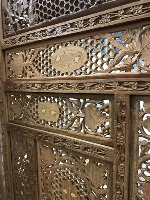 Teak 4 panel screen.