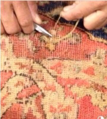 Repairing an old oriental rug