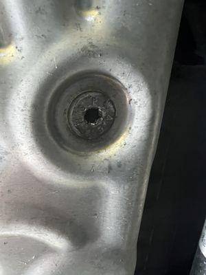 Stripped oil pan screw