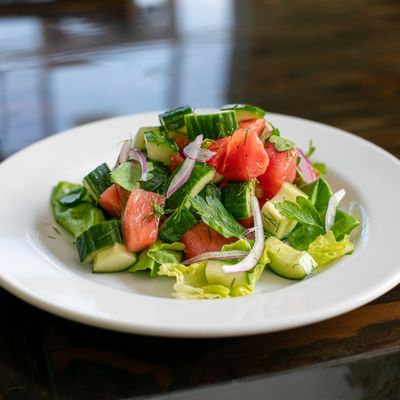 You can't beat a salad with fresh cucumbers and watermelon!