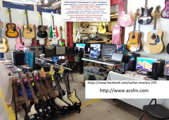 Affordable Computer's, and Guitar's  At the Bargainville Flea Market  5465 Mill Store Road Lake Park, GA. 31636 Sat & Sun   9 AM – 2 PM