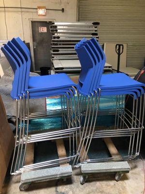 Modern Blue Bar Height Chairs Available.  Use in Breakroom or Game Rooms