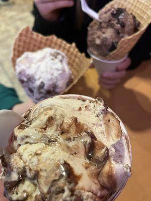 Peanut butter cookie dough, chocolate and sweet cream for the win tonight!