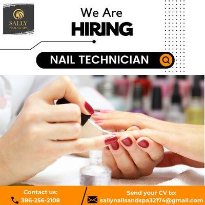 URGENT HIRING WE'RE LOOKING FOR:
 NAIL TECHNICIAN