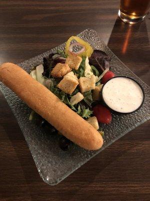 Salad as side to Alfredo chicken