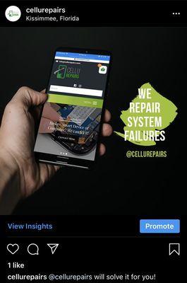 Post from our Instagram page @cellurepairs