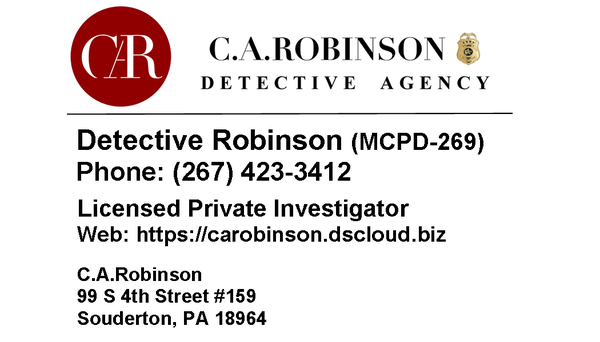 Private Investigators, C.A.Robinson Detective Agency of Pennsylvania