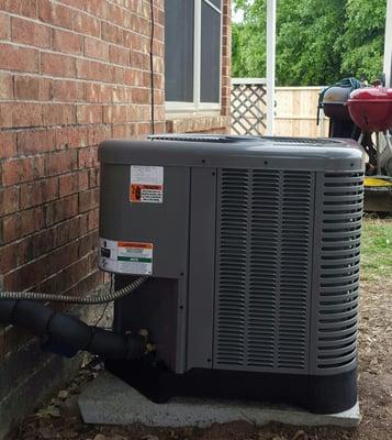 New installation of a Rheem14 Seer condensing unit