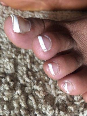 45 dollar pedicure. GEL. Let them know that polish was chipping not even two days later