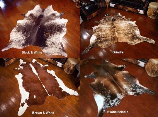 Hair-On hides are Great for area rugs in mountain homes and lodges, and suitable for accenting upholstered furniture pieces!!