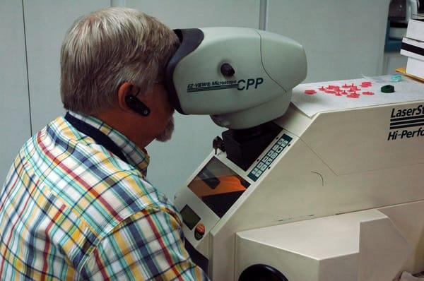 Gerald Ledbetter at the Laser welder