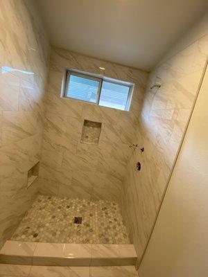 Shower conversion from tub surround