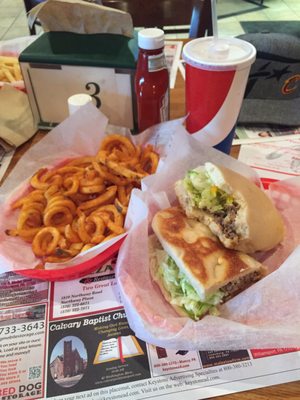 Cheesesteak w/ curly fries