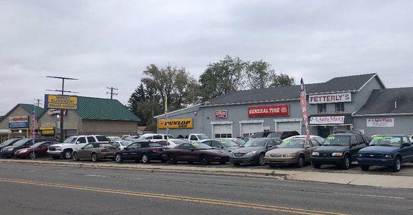 View of our shop, our rust free vehicles from upper Florida that are ready and waiting for you