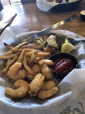 Cod and shrimp combo with straight fries