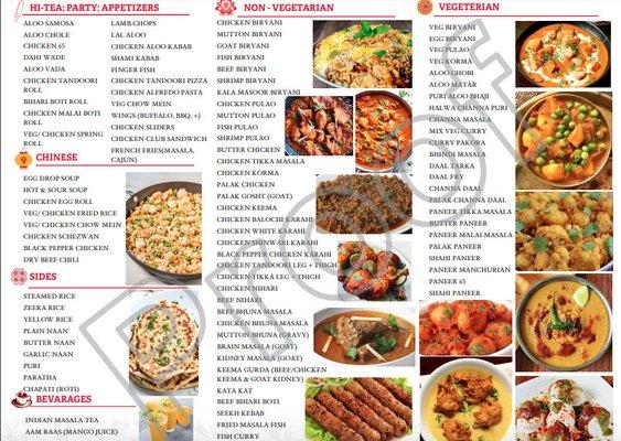 New Indian & Pakistani Catering Menu! Call Today for Pricing and Sample Tasting!