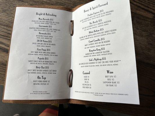 Cocktail menu 6/23/2023