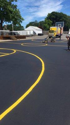 Rochester Striping Basketball Court