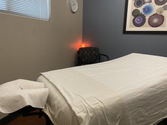 One of the massage therapy rooms