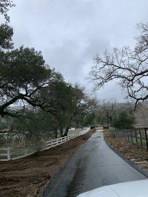 Driveway after removing storm debris