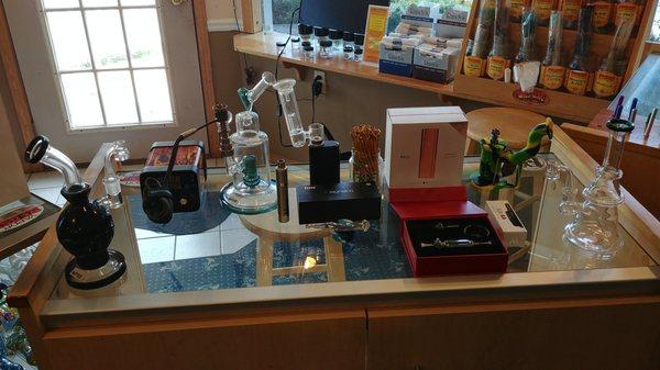 We have Enails, dry herb and concentrate vaporizers, and much more.