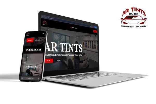 AR Tints' Custom-Designed Website