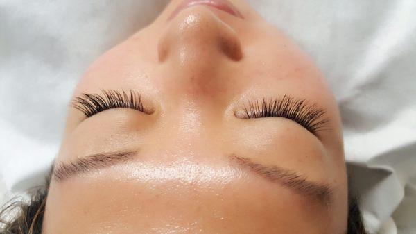 After my Eyelash extension session! My lashes look so full and beautiful :)