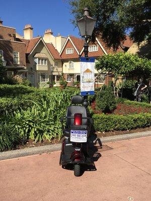 Lots of guests enjoying the beautiful weather at Disney's Epcot Center.