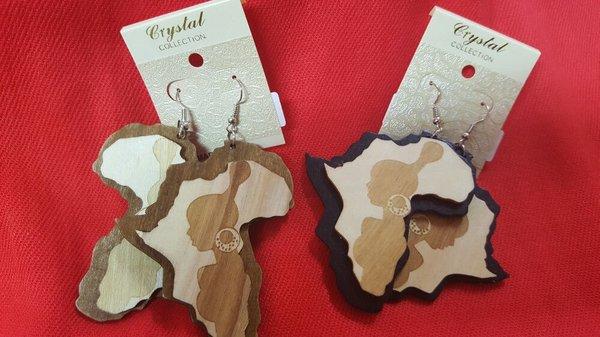 Africa wood earrings