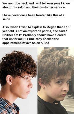 The lady claimed she didn't know how to do a perm after booking the appointment... wow