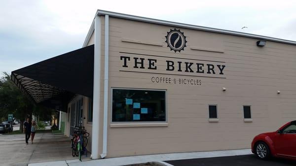 Indoor and outdoor bike parking.