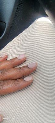 My nails today, same length, why would she do this?? They don't listen and don't care. Do no go here