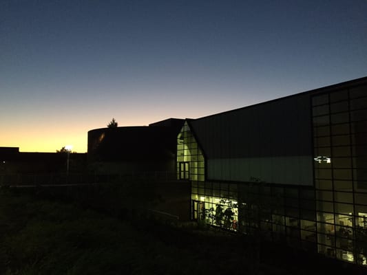 Dance building at night