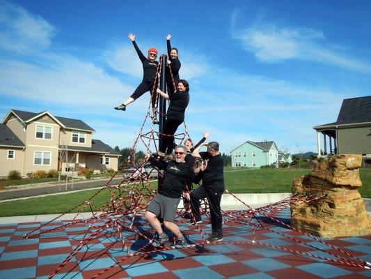 Having fun at the playground.