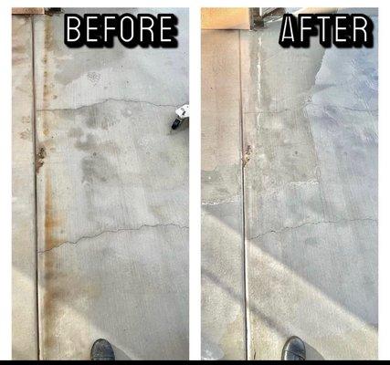 Before and after of a rust stain we took out!