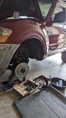 My vehicle brake rotors and pad replacement