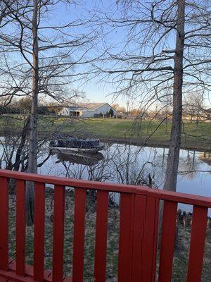 Back porch view of cabin